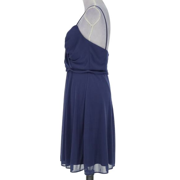 Davids Bridal Dress Womens 10 Blue Sweetheart Strappy Pleated Lined Wedding Prom - Picture 5 of 12